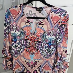 Melissa Paige Multicolor Paisley Blouse